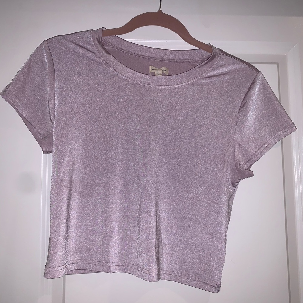 Urban Outfitters lavender shimmer crop top